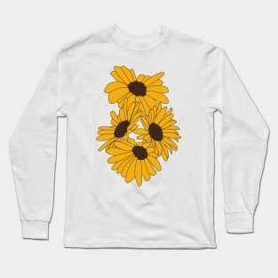 Yellow flowers, Daisy's Long Sleeve T-Shirt